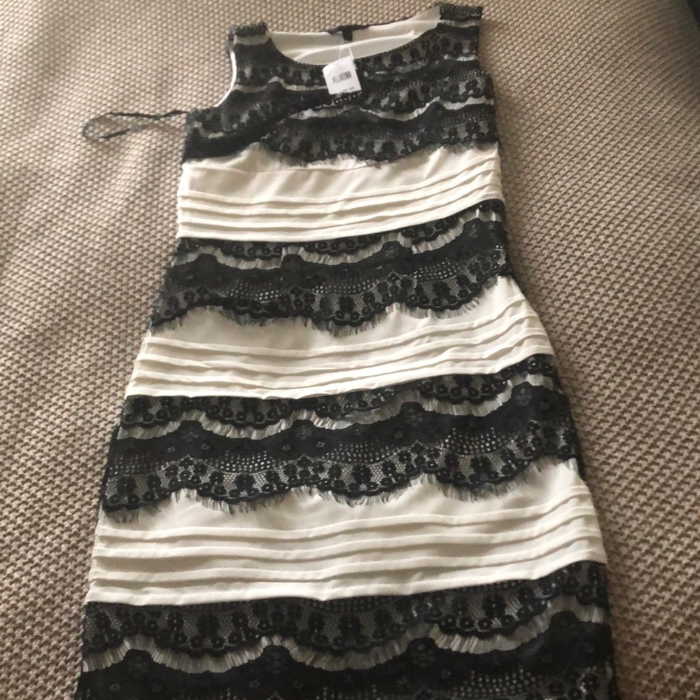 Black and white lace dress